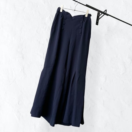 Side Velt Design Wide Flare Pants