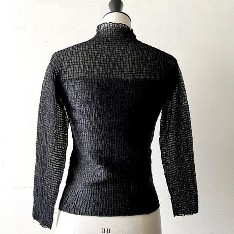 Vintage Mock Neck Sheer Blouse