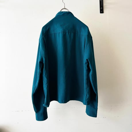 "Remake" Fake Suede China Shirt (color : Turquoise Green)