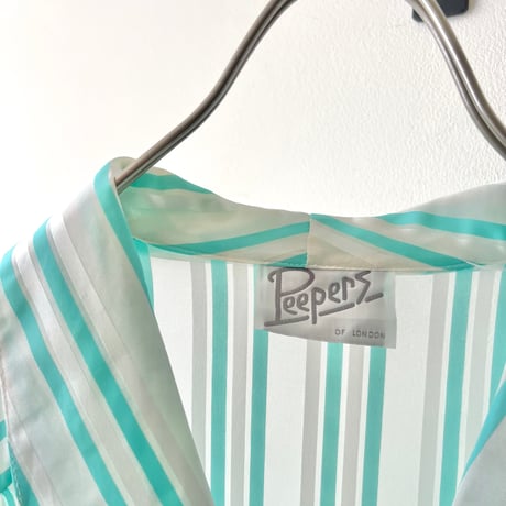 Euro Vintage Stripe Pattern Sheer Blouse