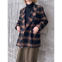 Plaid Pattern Melton Wool Big JKT Coat