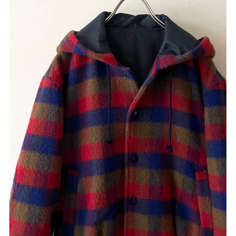 Vintage Plaid Pattern Wool Zip Hoodie