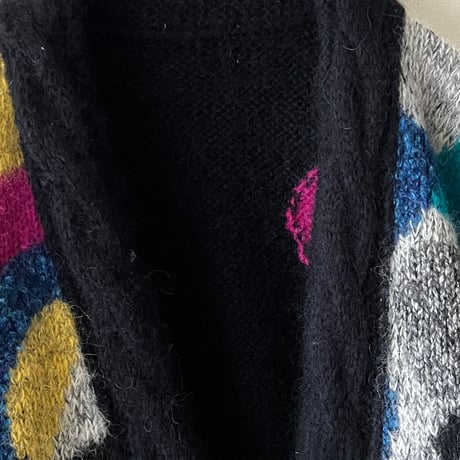 Vintage Art Pattern Knit Cardigan