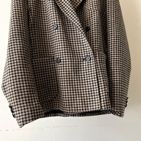 Euro Vintage Check Pattern Double Brest JKT (made in France)