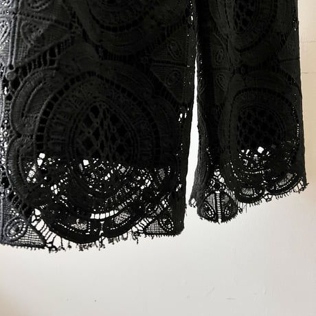 Pattern Lace Design Easy Wide Pants