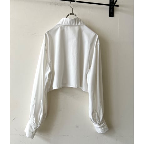 Big Collar Design Short White Blouse