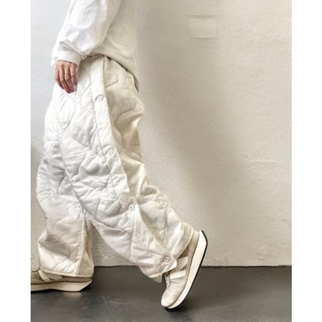 "Remake" 80's US ARMY M-65 Snow-camo Quilting Liner Pants (size : Free size )