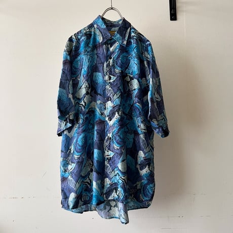 Euro Vintage Art Pattern Silk Shirt