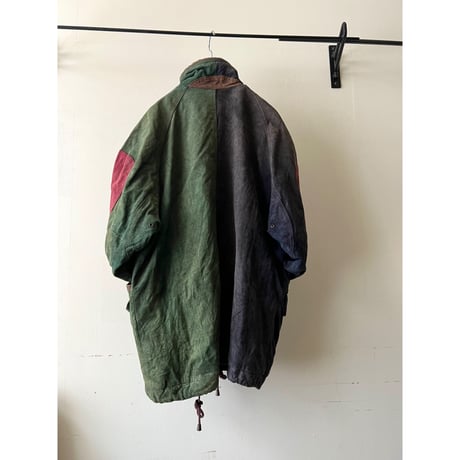 90's Crazy Pattern Suede Leather Zip-up JKT