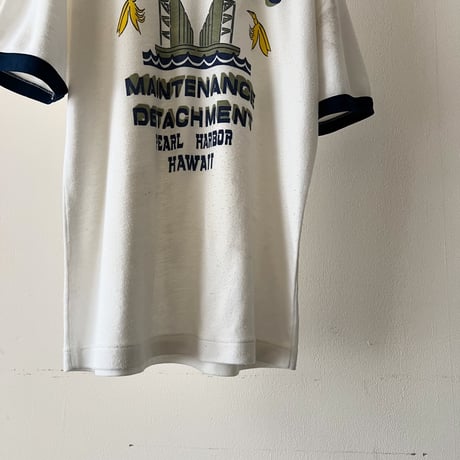 80-90's US Naval Print Ringer Tee