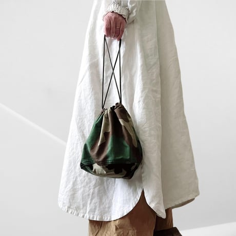 "Remake" Woodland Camo Drawstring Bag
