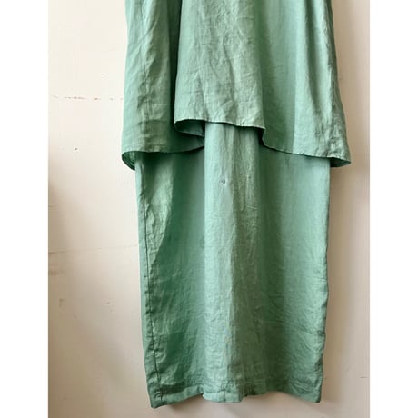 Euro Vintage Fake Layered No Sleeve Linen Dress