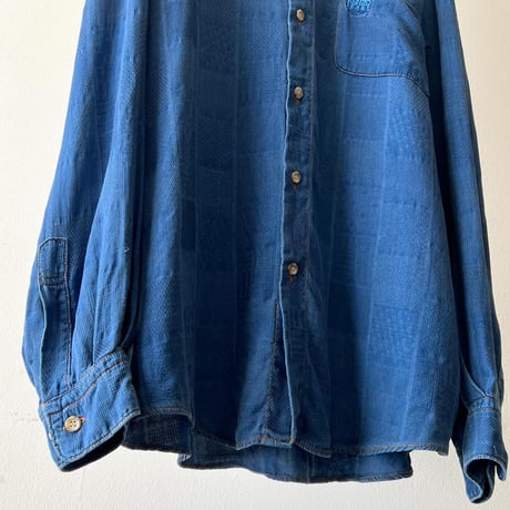 90's KENZO Jeans Embroidery Logo Patchwork Design Shirt