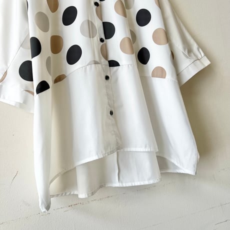 Polka Dot Pattern Half Sleeve Blouse
