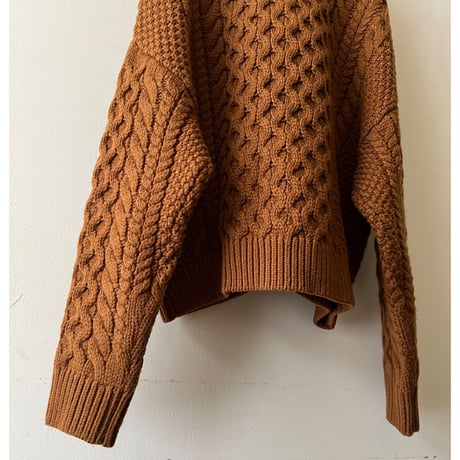 Mocha Brown Short Aran Knit Cardigan