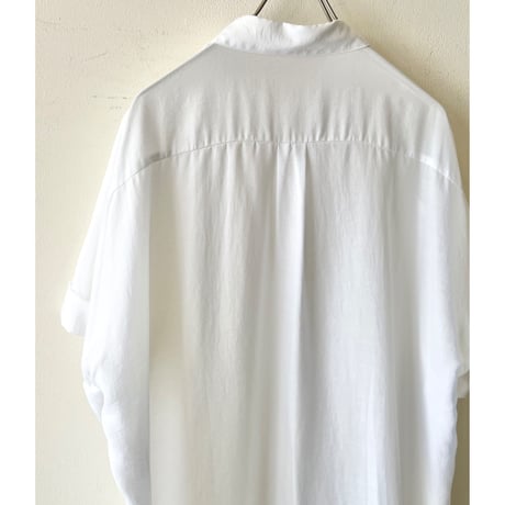Front Tuck Short Sleeve Loose Silhouette Shirt Blouse