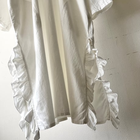 Side Frill Cotton Pullover Dress