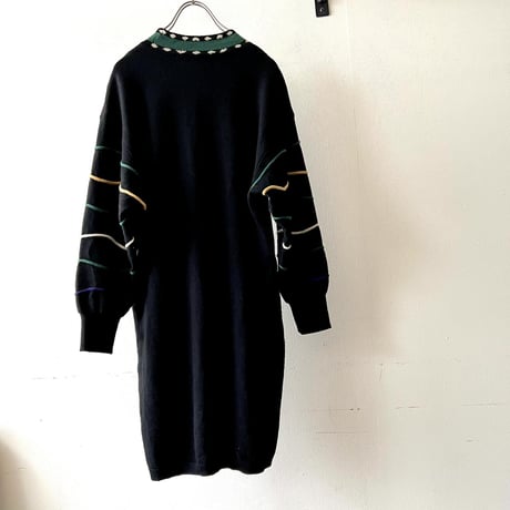 Vintage Lancel Mock Neck Design Knit Dress