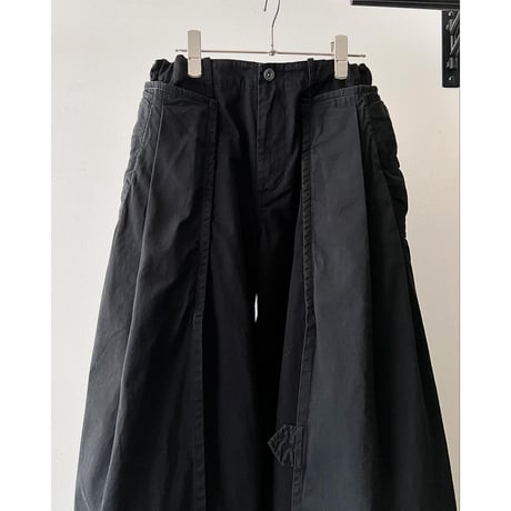 DENIM DUNGAREE Layered Remake Cotton Wide Pants