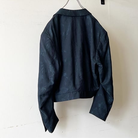 Euro Vintage Botanical Pattern Short Tailored JKT