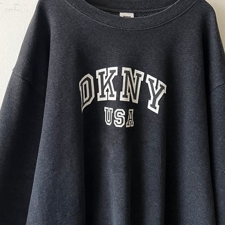 90's DKNY College Type Logo Print Sweat (made in USA)