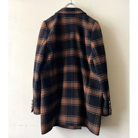 Plaid Pattern Melton Wool Big JKT Coat