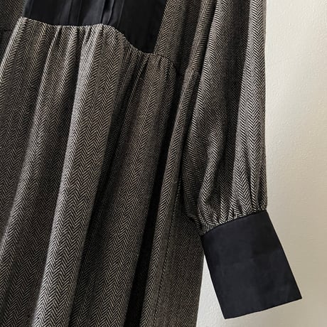 Fake Suede Herringbone Maxi Dress
