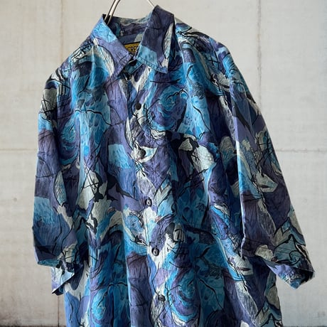 Euro Vintage Art Pattern Silk Shirt