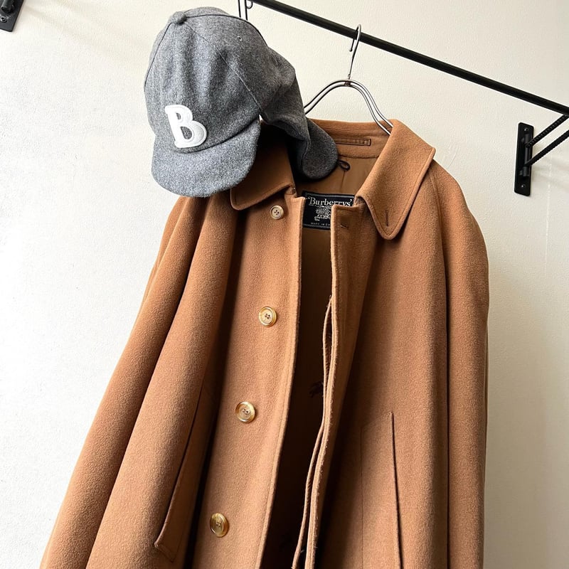 Old Burberry Cashmere Wool Balmacaan Coat (made