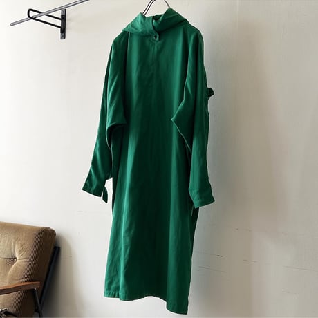 80-90's Peach-skin Gimmick Long Pullover One-piece