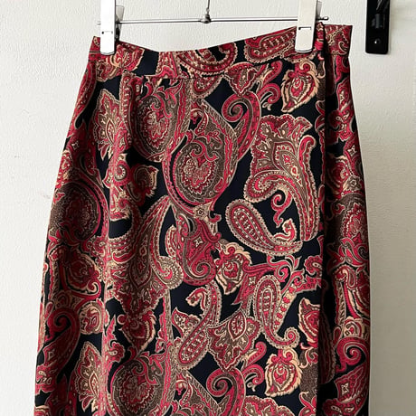 Vintage Paisley Pattern Long Wrap Skirt