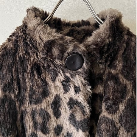 Euro Vintage Leopard Pattern Fake Fur Coat (made in France)