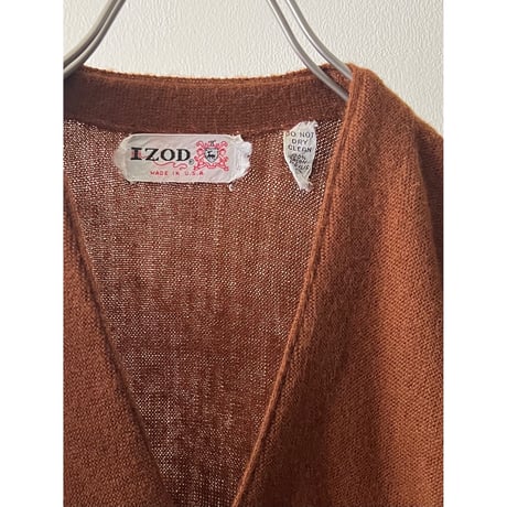 60-70's IZOD Embroidery Logo Acryl Knit Cardigan (made in USA)