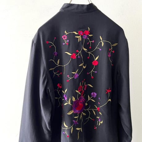Vintage Embroidery Design Silk China Shirt JKT