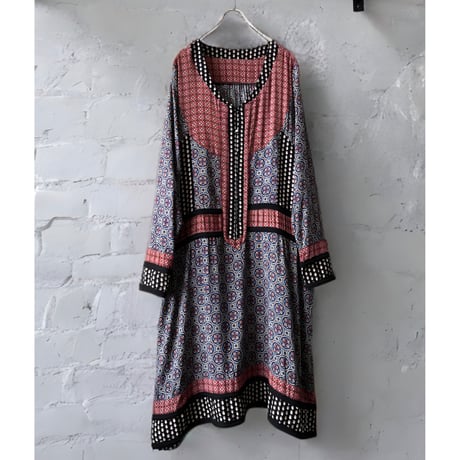 Geometric Crazy Pattern Long Dress