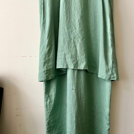 Euro Vintage Fake Layered No Sleeve Linen Dress