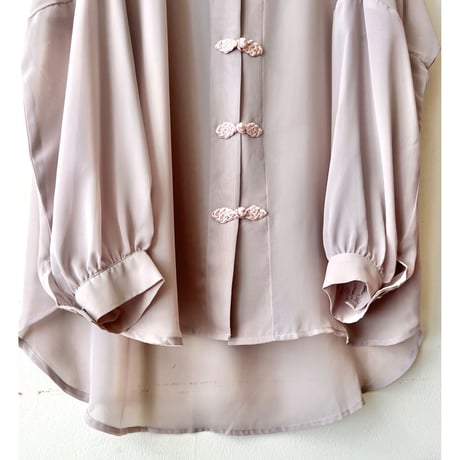 China Button Sheer Blouse