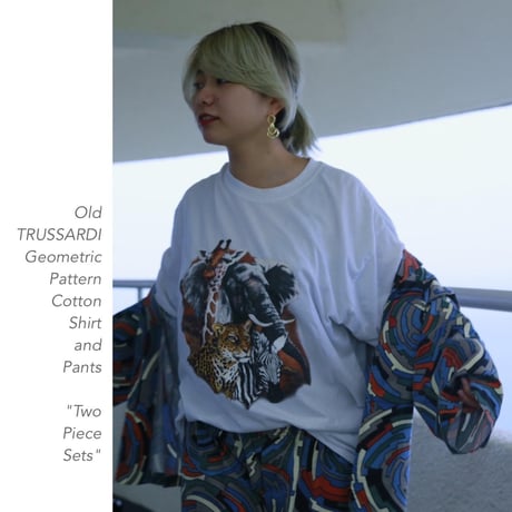 Old TRUSSARDI Geometric Patternシャツ