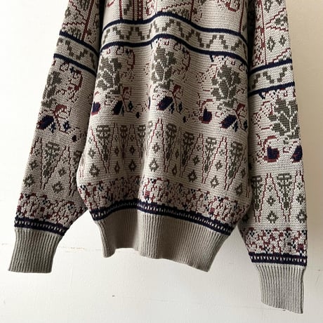 80-90's Pattern Knit Sweater