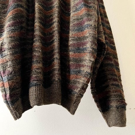 90's Euro Geometric Pattern Knit Sweater