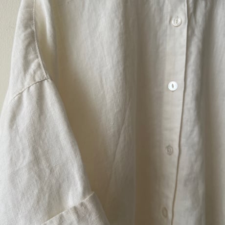 【受注】【半袖】リネンのシンプルシャツ