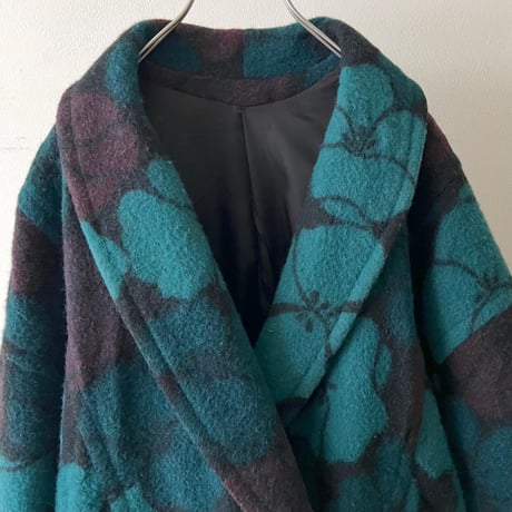 80-90's Euro Flower Pattern Wool JKT