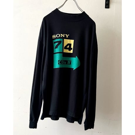 80's SONY Cassette Tape "CDixⅣ" print Long Sleeve Tee