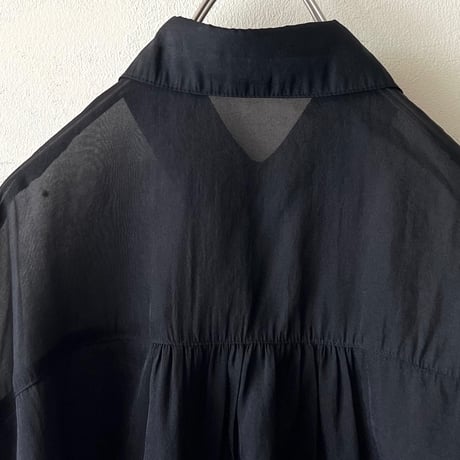 Bijou Dot Design Sheer Short Blouse