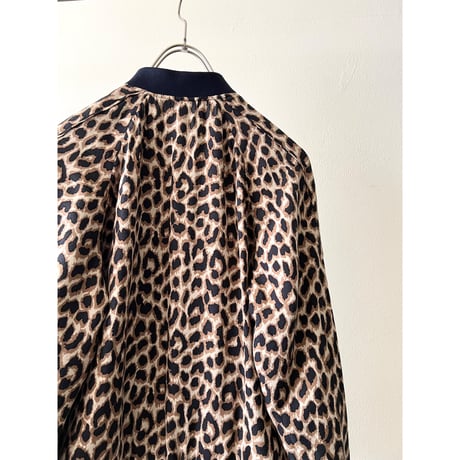 Leopard Pattern Short Zip-up JKT