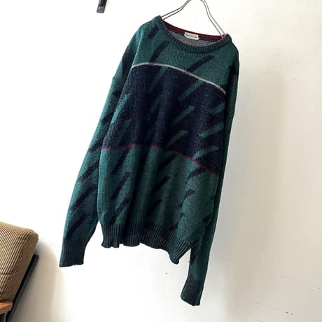 90's Euro Geometric Pattern Knit Sweater