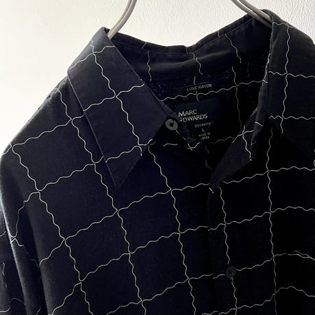 Vintage Check Pattern Rayon Shirt
