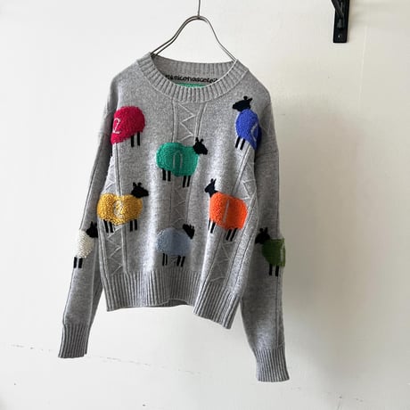 UNITED COLORS OF BENETTON Colorful Sheep Design Spring Knit