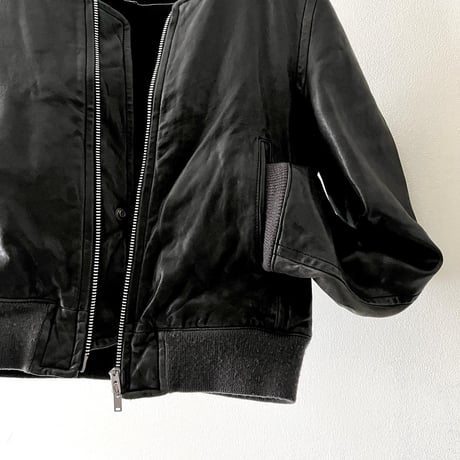 Old No Collar Short Leather JKT
