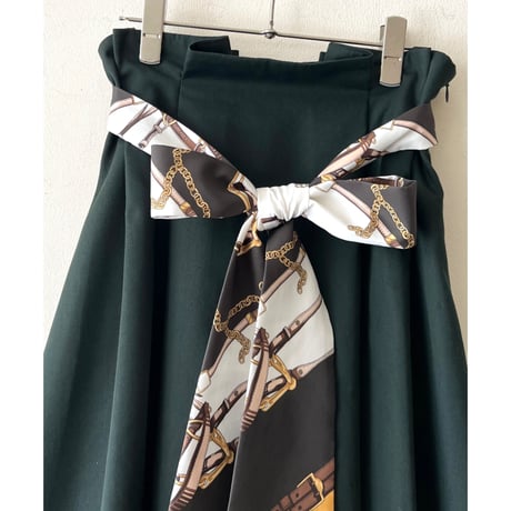 Scarf Ribbon Velt Medium Flare Skirt